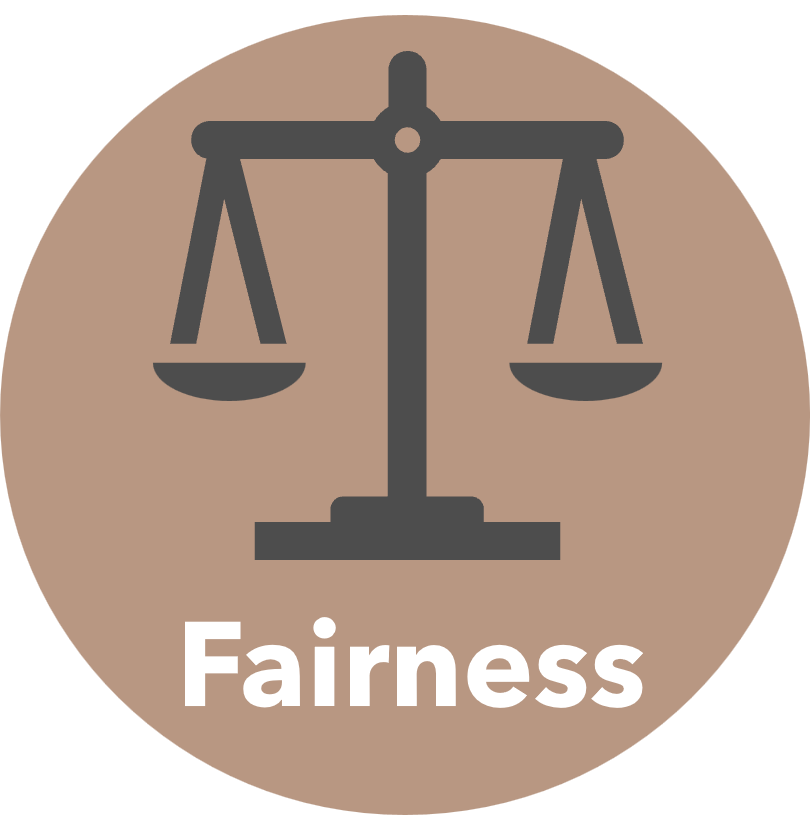 Fairness icon: a scale
